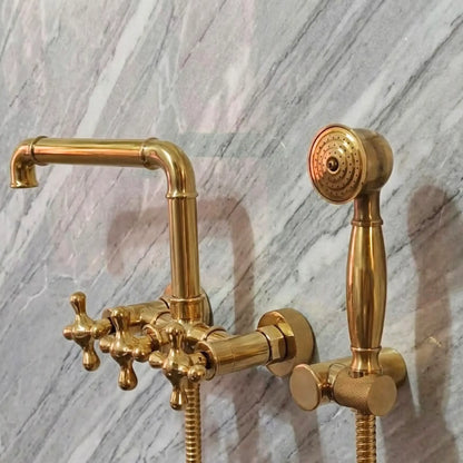 Bespoke Unlacquered Brass Clawfoot Tub Faucet – Wall Mount | BrassOna®