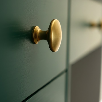 Unlacquered Solid Brass Cabinet Knob – Vintage Round Brass Knob for Cabinets & Drawers