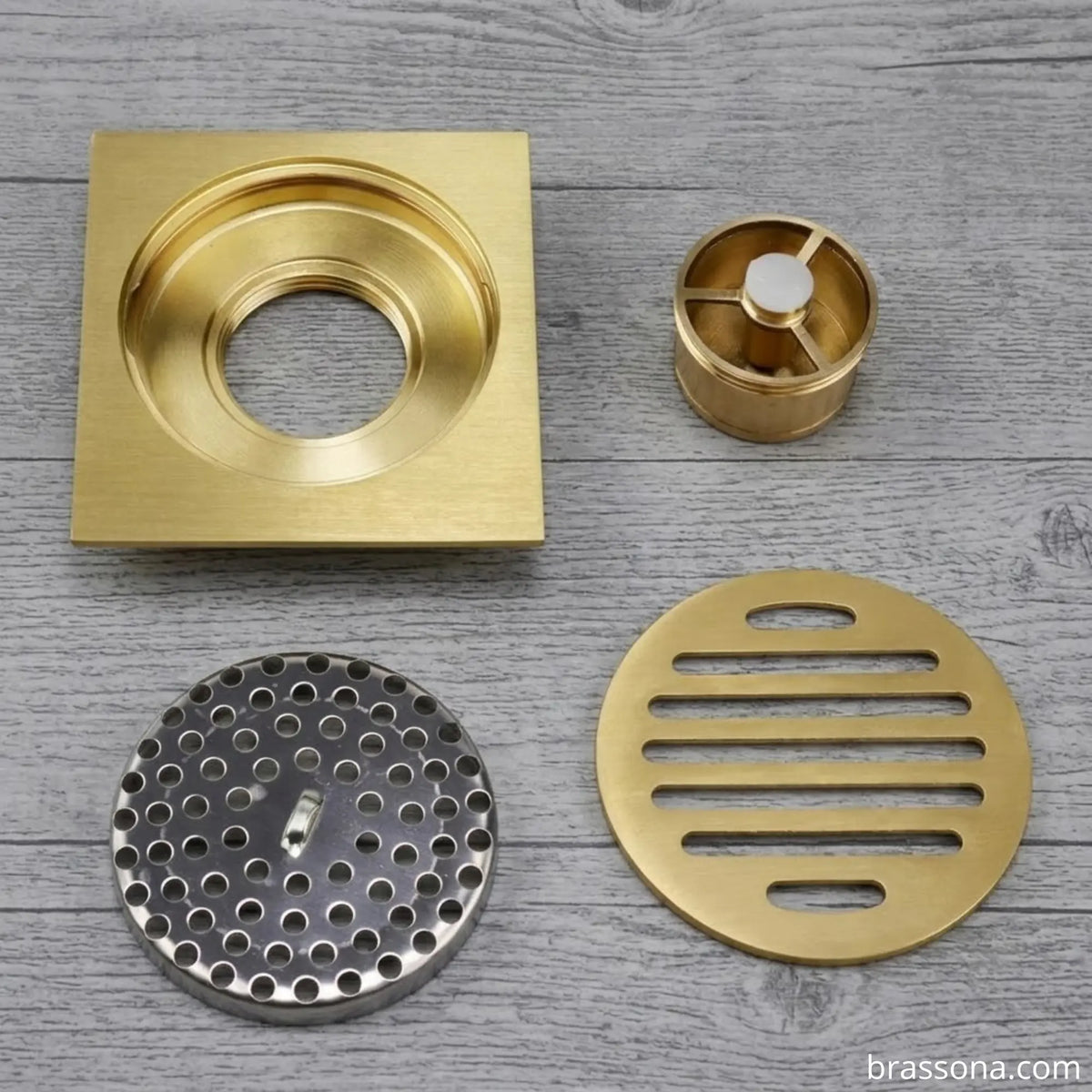 4" Anti-Odor Floor Drain – Solid Unlacquered Brass | BrassOna®