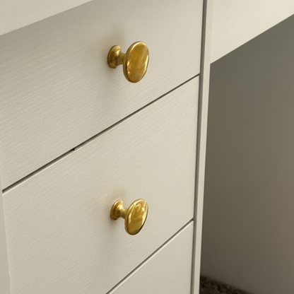 Unlacquered Solid Brass Cabinet Knob – Vintage Round Brass Knob for Cabinets & Drawers