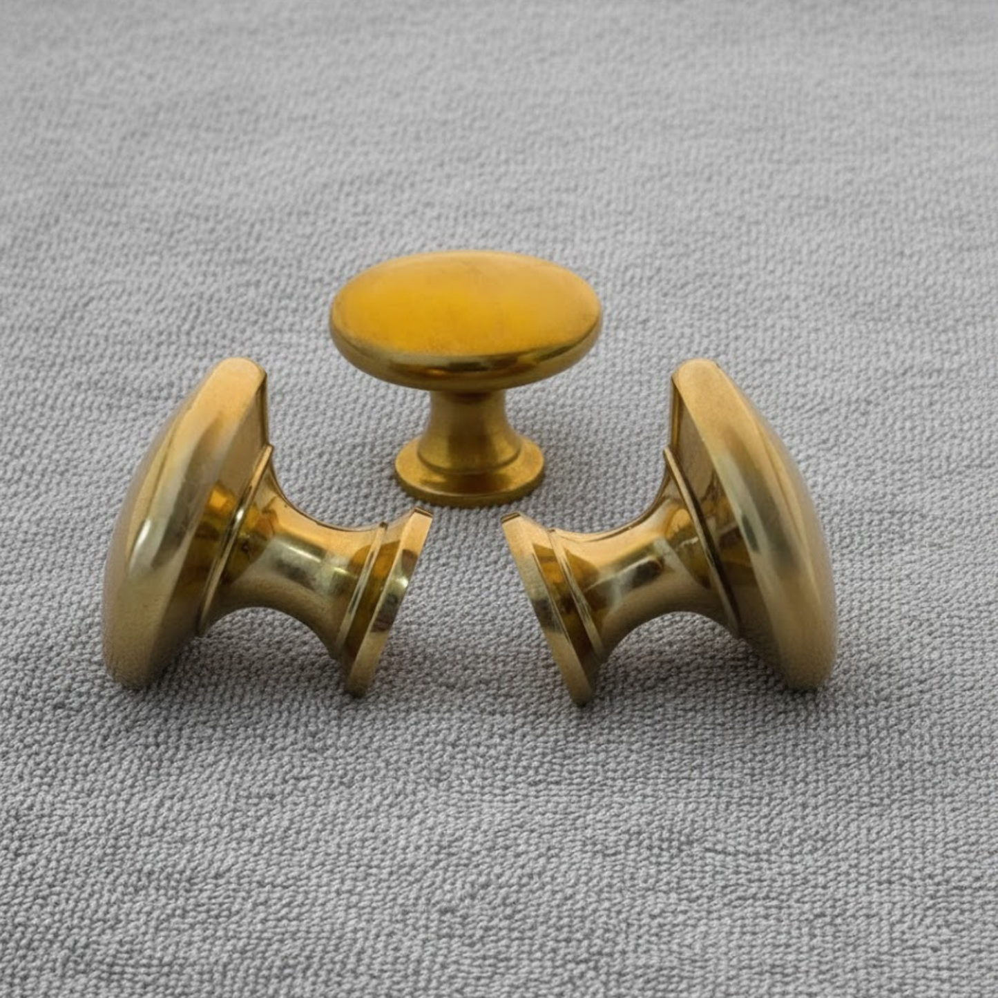 Unlacquered Solid Brass Cabinet Knob – Vintage Round Brass Knob for Cabinets & Drawers