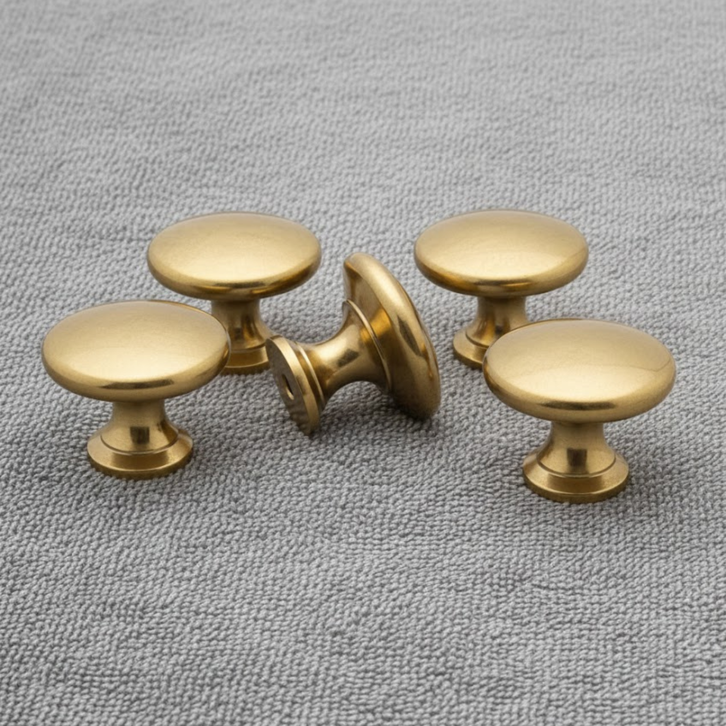 Unlacquered Solid Brass Cabinet Knob – Vintage Round Brass Knob for Cabinets & Drawers