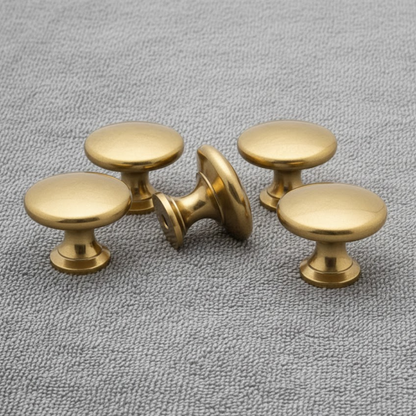 Unlacquered Solid Brass Cabinet Knob – Vintage Round Brass Knob for Cabinets & Drawers
