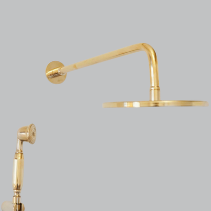 Unlacquered brass handheld shower with hose