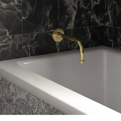 8 Inch Unlacquered Brass Tub Spout – Wall Mounted, Non Valve