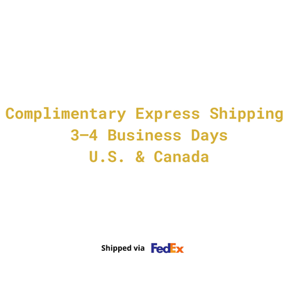 BrassOna complimentary express shipping 3–4 business days across the U.S. and Canada shipped via FedEx Express