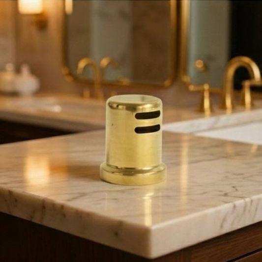 Solid brass sink flange with unlacquered living finish for premium kitchen drains.