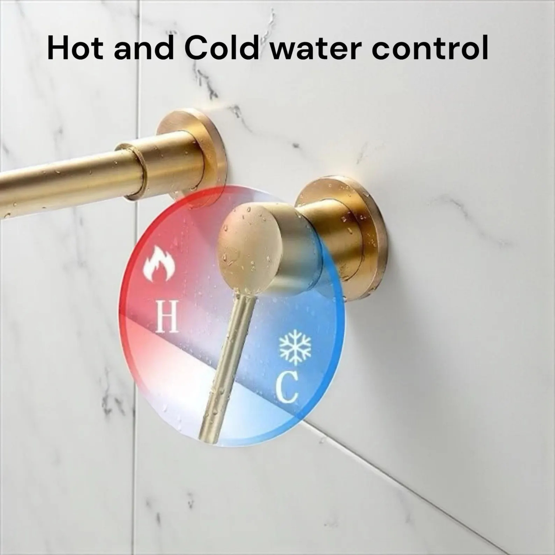 Wall-mounted unlacquered brass bathroom faucet with labeled dimensions and 8-inch spout length